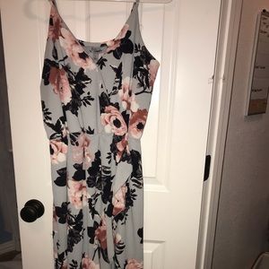 SOLD Floral Maxi Dress (Slit)
